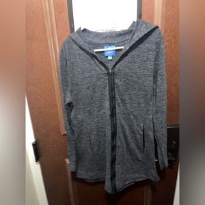 Vera Wang Gray Zip-Up Hoodie Large